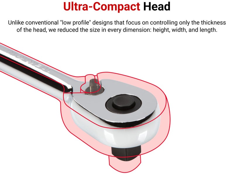 TEKTON 1/4 Inch Drive x 6 Inch Quick-Release Ratchet | SRH11006 - Image 3